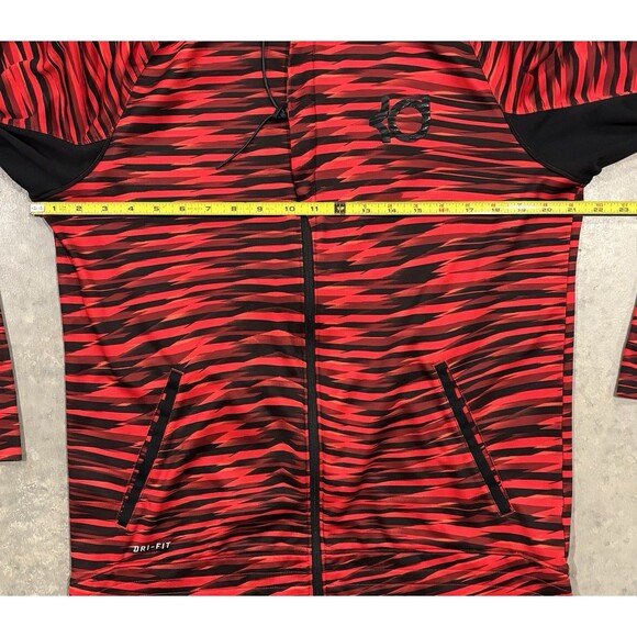 Nike KD Dri Fit Kevin Durant Full Zip Hoodie Klutch Black Red Animal Mens Medium - Picture 3 of 6